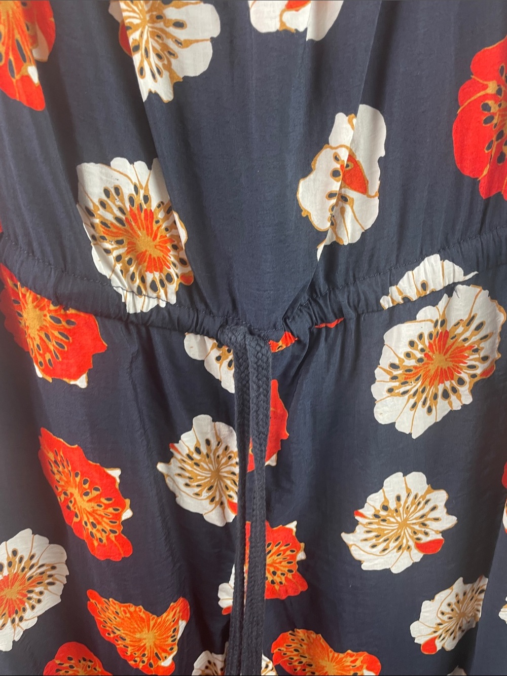 Loft Navy Floral Jumpsuit with Adjustable Straps Size M - Picture 5 of 9